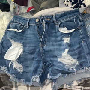 SO Curvy High Rise Ripped Jean Shorts